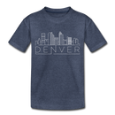 Denver, Colorado Toddler T-Shirt - Skyline Denver Toddler Tee - heather blue