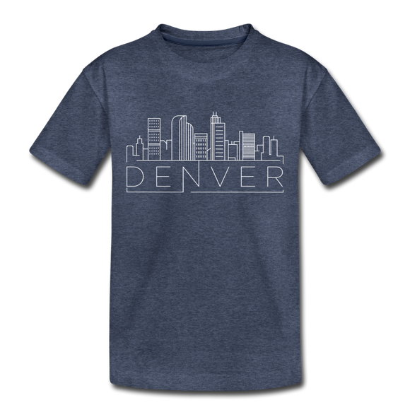 Denver, Colorado Toddler T-Shirt - Skyline Denver Toddler Tee - heather blue