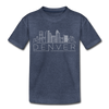 Denver, Colorado Toddler T-Shirt - Skyline Denver Toddler Tee - heather blue
