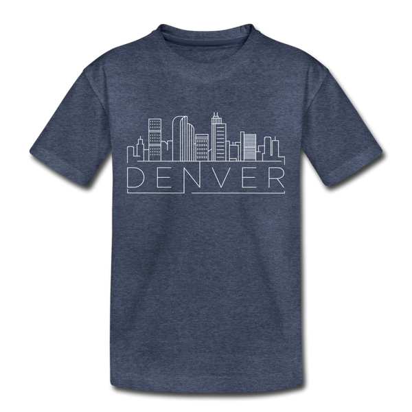 Denver, Colorado Toddler T-Shirt - Skyline Denver Toddler Tee - heather blue