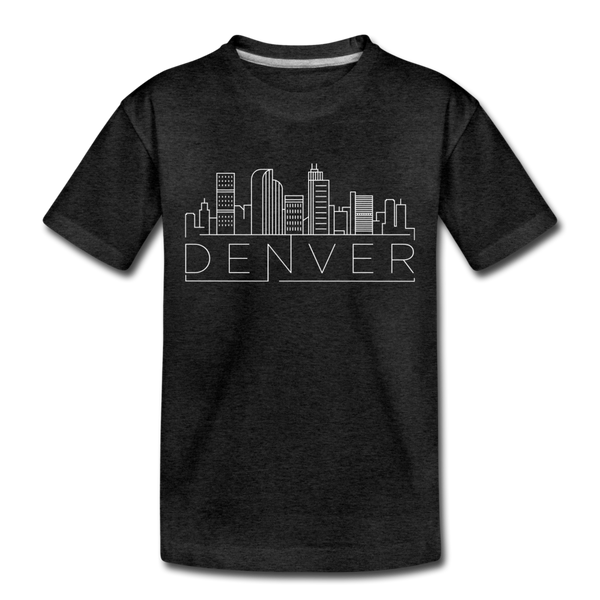 Denver, Colorado Toddler T-Shirt - Skyline Denver Toddler Tee - charcoal gray