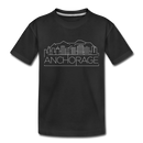 Anchorage, Alaska Toddler T-Shirt - Skyline Anchorage Toddler Tee - black
