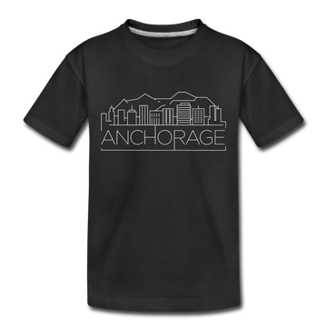 Anchorage, Alaska Toddler T-Shirt - Skyline Anchorage Toddler Tee - black