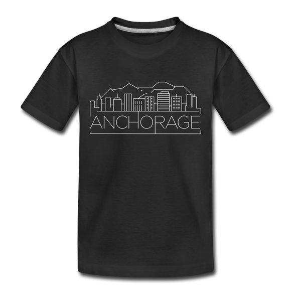 Anchorage, Alaska Toddler T-Shirt - Skyline Anchorage Toddler Tee - black