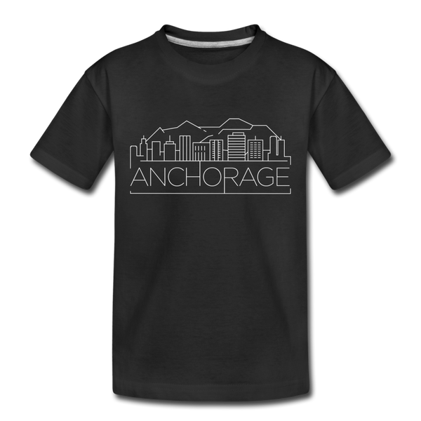Anchorage, Alaska Toddler T-Shirt - Skyline Anchorage Toddler Tee - black
