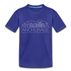 Anchorage, Alaska Toddler T-Shirt - Skyline Anchorage Toddler Tee - royal blue