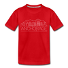Anchorage, Alaska Toddler T-Shirt - Skyline Anchorage Toddler Tee - red