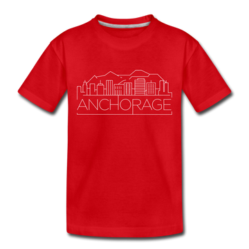 Anchorage, Alaska Toddler T-Shirt - Skyline Anchorage Toddler Tee - red