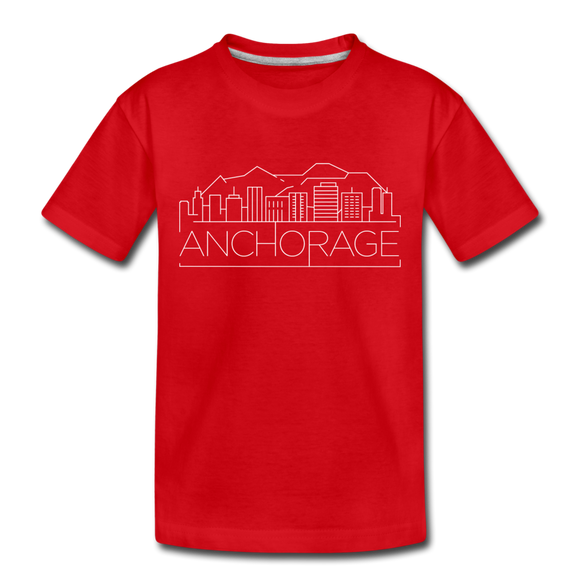 Anchorage, Alaska Toddler T-Shirt - Skyline Anchorage Toddler Tee - red