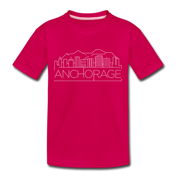 Anchorage, Alaska Toddler T-Shirt - Skyline Anchorage Toddler Tee - dark pink