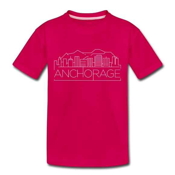 Anchorage, Alaska Toddler T-Shirt - Skyline Anchorage Toddler Tee - dark pink