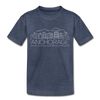 Anchorage, Alaska Toddler T-Shirt - Skyline Anchorage Toddler Tee - heather blue