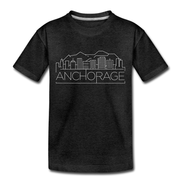 Anchorage, Alaska Toddler T-Shirt - Skyline Anchorage Toddler Tee - charcoal gray