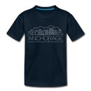 Anchorage, Alaska Toddler T-Shirt - Skyline Anchorage Toddler Tee - deep navy