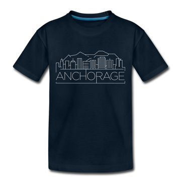 Anchorage, Alaska Toddler T-Shirt - Skyline Anchorage Toddler Tee - deep navy