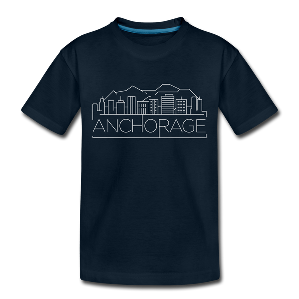 Anchorage, Alaska Toddler T-Shirt - Skyline Anchorage Toddler Tee - deep navy