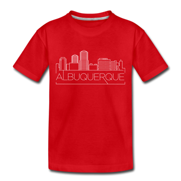 Albuquerque, New Mexico Toddler T-Shirt - Skyline Albuquerque Toddler Tee - red