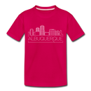 Albuquerque, New Mexico Toddler T-Shirt - Skyline Albuquerque Toddler Tee - dark pink