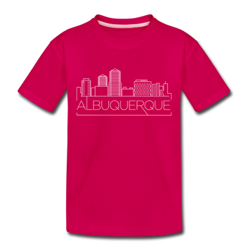 Albuquerque, New Mexico Toddler T-Shirt - Skyline Albuquerque Toddler Tee - dark pink