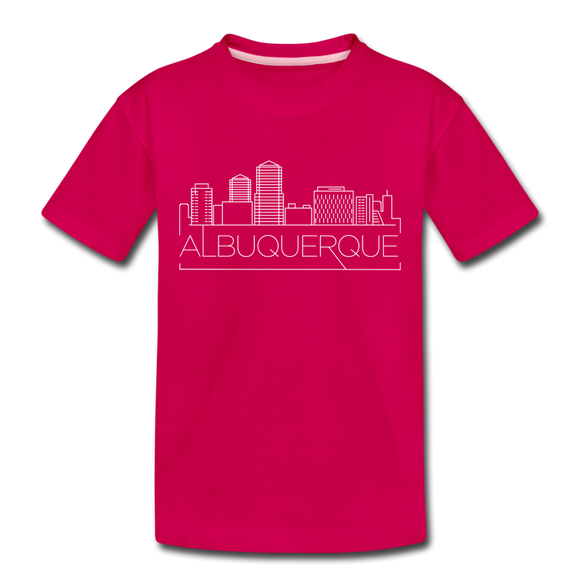 Albuquerque, New Mexico Toddler T-Shirt - Skyline Albuquerque Toddler Tee - dark pink