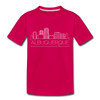Albuquerque, New Mexico Toddler T-Shirt - Skyline Albuquerque Toddler Tee - dark pink