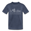 Albuquerque, New Mexico Toddler T-Shirt - Skyline Albuquerque Toddler Tee - heather blue