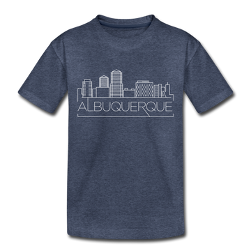 Albuquerque, New Mexico Toddler T-Shirt - Skyline Albuquerque Toddler Tee - heather blue