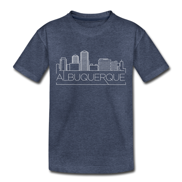 Albuquerque, New Mexico Toddler T-Shirt - Skyline Albuquerque Toddler Tee - heather blue
