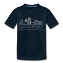 Albuquerque, New Mexico Toddler T-Shirt - Skyline Albuquerque Toddler Tee - deep navy