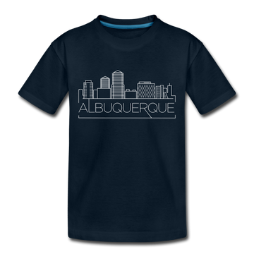 Albuquerque, New Mexico Toddler T-Shirt - Skyline Albuquerque Toddler Tee - deep navy
