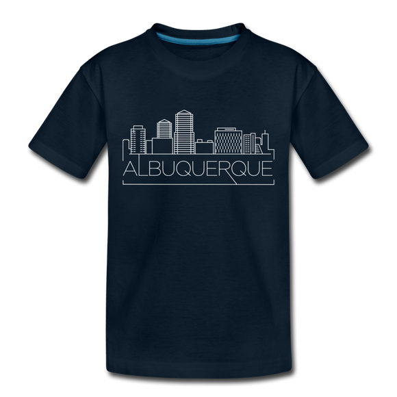 Albuquerque, New Mexico Toddler T-Shirt - Skyline Albuquerque Toddler Tee - deep navy