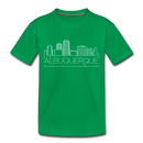 Albuquerque, New Mexico Toddler T-Shirt - Skyline Albuquerque Toddler Tee - kelly green
