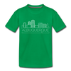 Albuquerque, New Mexico Toddler T-Shirt - Skyline Albuquerque Toddler Tee - kelly green