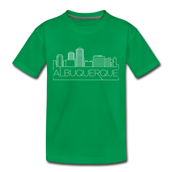 Albuquerque, New Mexico Toddler T-Shirt - Skyline Albuquerque Toddler Tee - kelly green