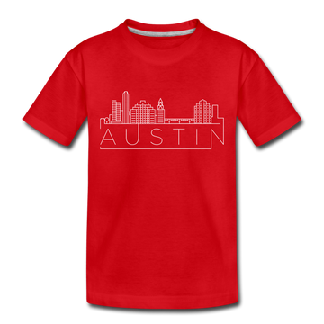 Austin, Texas Toddler T-Shirt - Skyline Austin Toddler Tee - red