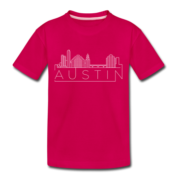 Austin, Texas Toddler T-Shirt - Skyline Austin Toddler Tee - dark pink