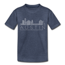 Austin, Texas Toddler T-Shirt - Skyline Austin Toddler Tee - heather blue