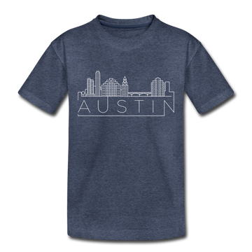 Austin, Texas Toddler T-Shirt - Skyline Austin Toddler Tee - heather blue