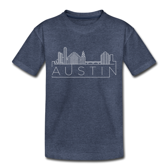 Austin, Texas Toddler T-Shirt - Skyline Austin Toddler Tee - heather blue