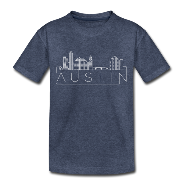 Austin, Texas Toddler T-Shirt - Skyline Austin Toddler Tee - heather blue