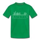 Austin, Texas Toddler T-Shirt - Skyline Austin Toddler Tee - kelly green
