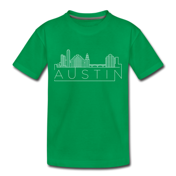 Austin, Texas Toddler T-Shirt - Skyline Austin Toddler Tee - kelly green