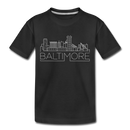 Baltimore, Maryland Toddler T-Shirt - Skyline Baltimore Toddler Tee - black