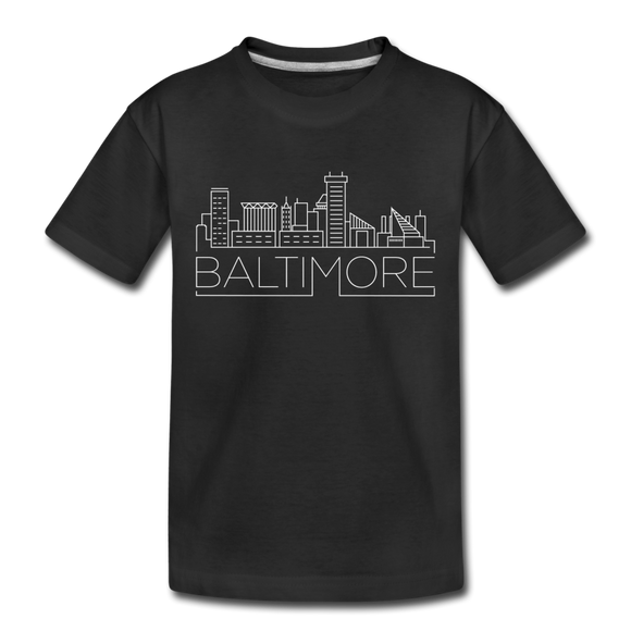 Baltimore, Maryland Toddler T-Shirt - Skyline Baltimore Toddler Tee - black