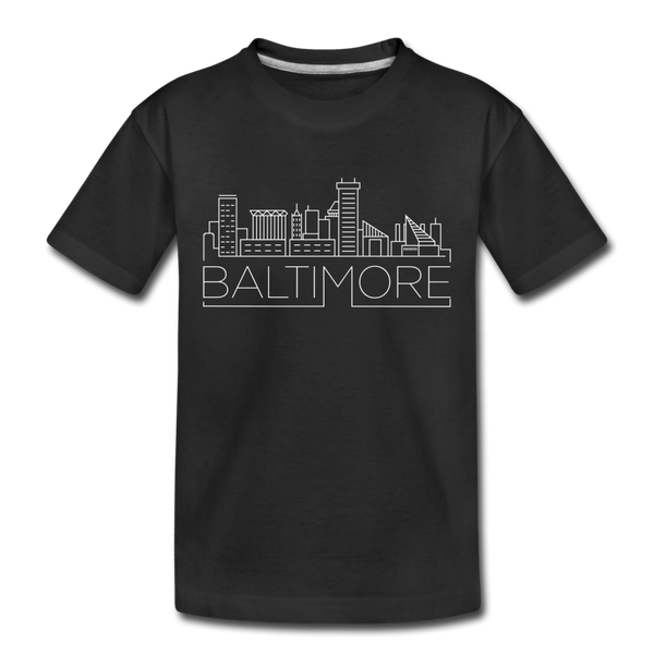 Baltimore, Maryland Toddler T-Shirt - Skyline Baltimore Toddler Tee - black