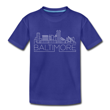 Baltimore, Maryland Toddler T-Shirt - Skyline Baltimore Toddler Tee - royal blue