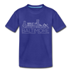 Baltimore, Maryland Toddler T-Shirt - Skyline Baltimore Toddler Tee - royal blue