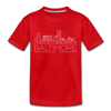 Baltimore, Maryland Toddler T-Shirt - Skyline Baltimore Toddler Tee - red