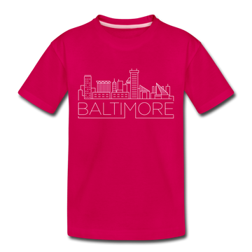 Baltimore, Maryland Toddler T-Shirt - Skyline Baltimore Toddler Tee - dark pink