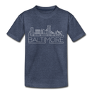 Baltimore, Maryland Toddler T-Shirt - Skyline Baltimore Toddler Tee - heather blue